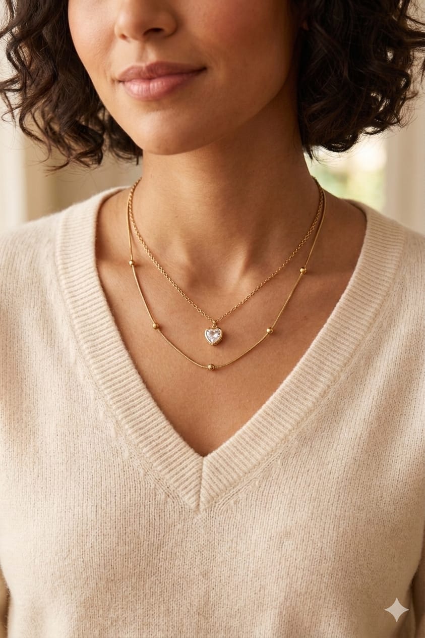 Double layered heart pendant