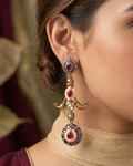 Pearl Antique Gold Statement Earrings