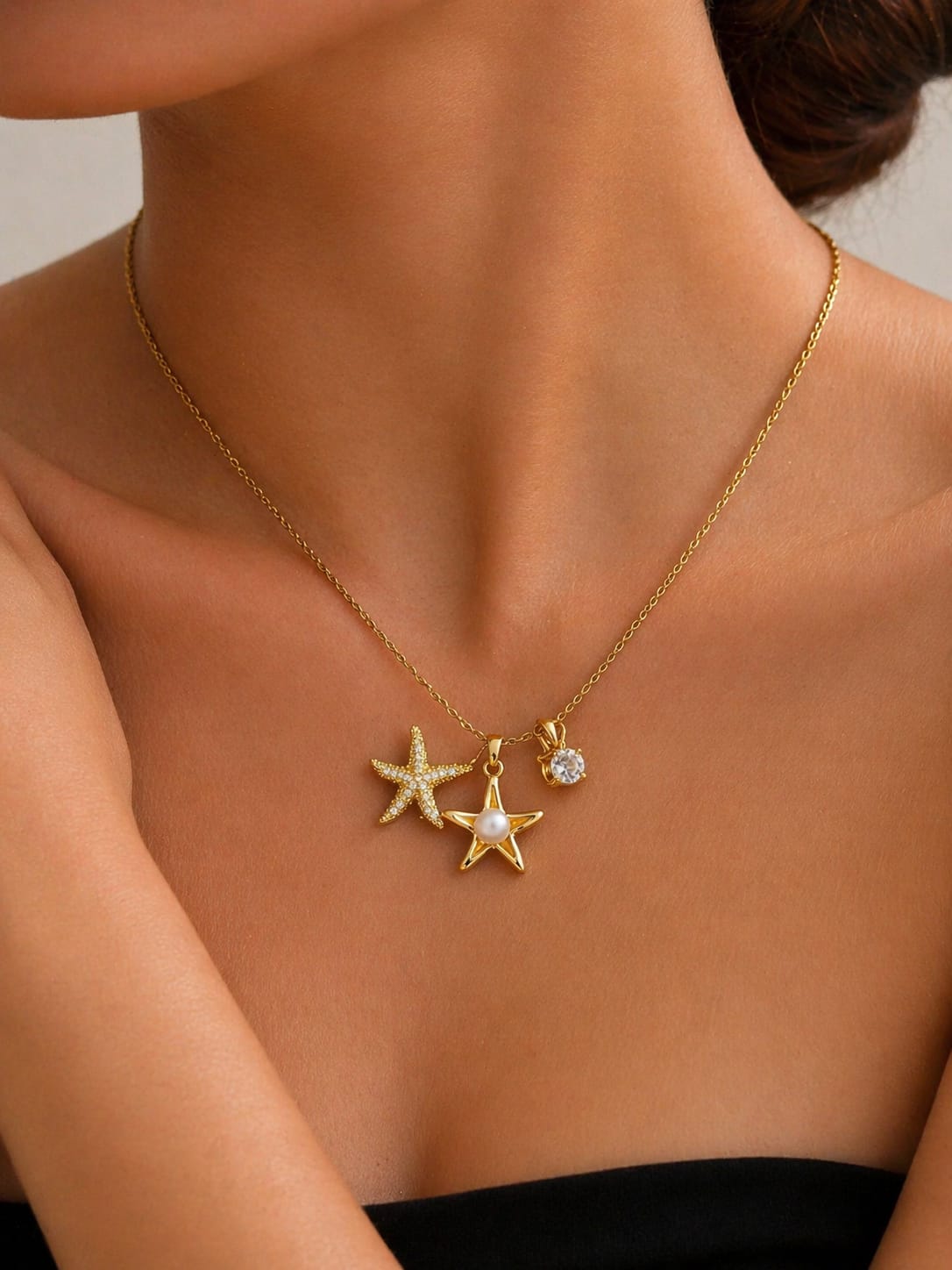 Celestial Charm Trio Necklace ⭐