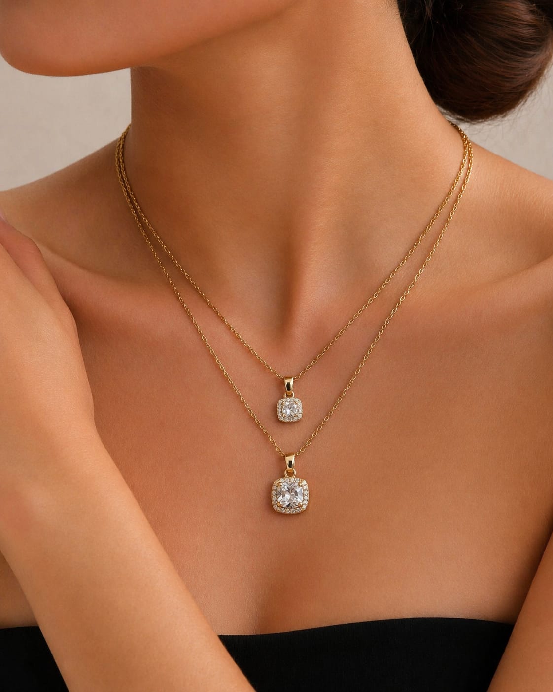 Twin Radiance Layered Necklace