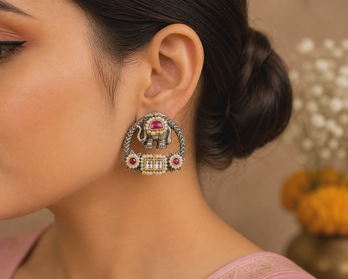 Meher Elephant Arcs ( Red )