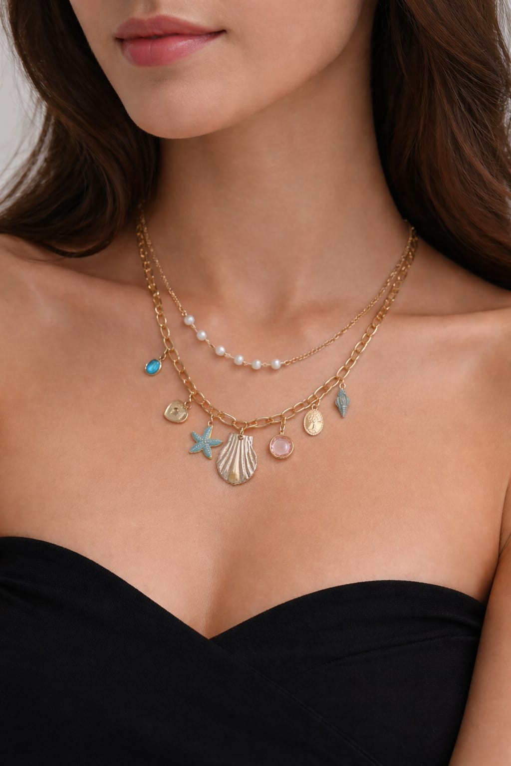 Ocean Whisper Charm Necklace 🐚