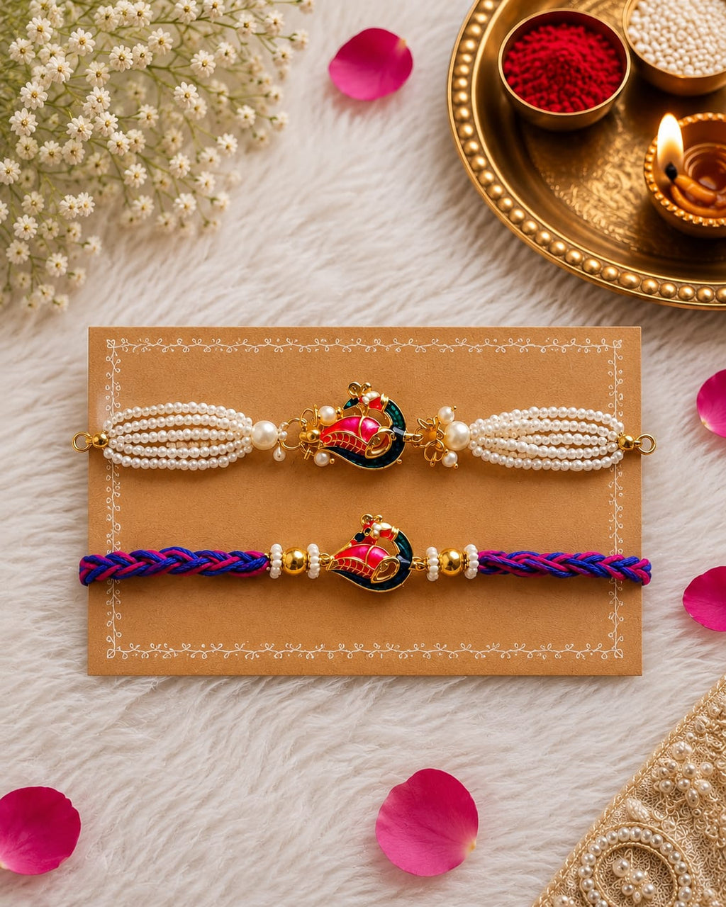 Peacock Rakhi Combo