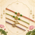 Premium Om & Swastik Designer Rakhi Set of 4