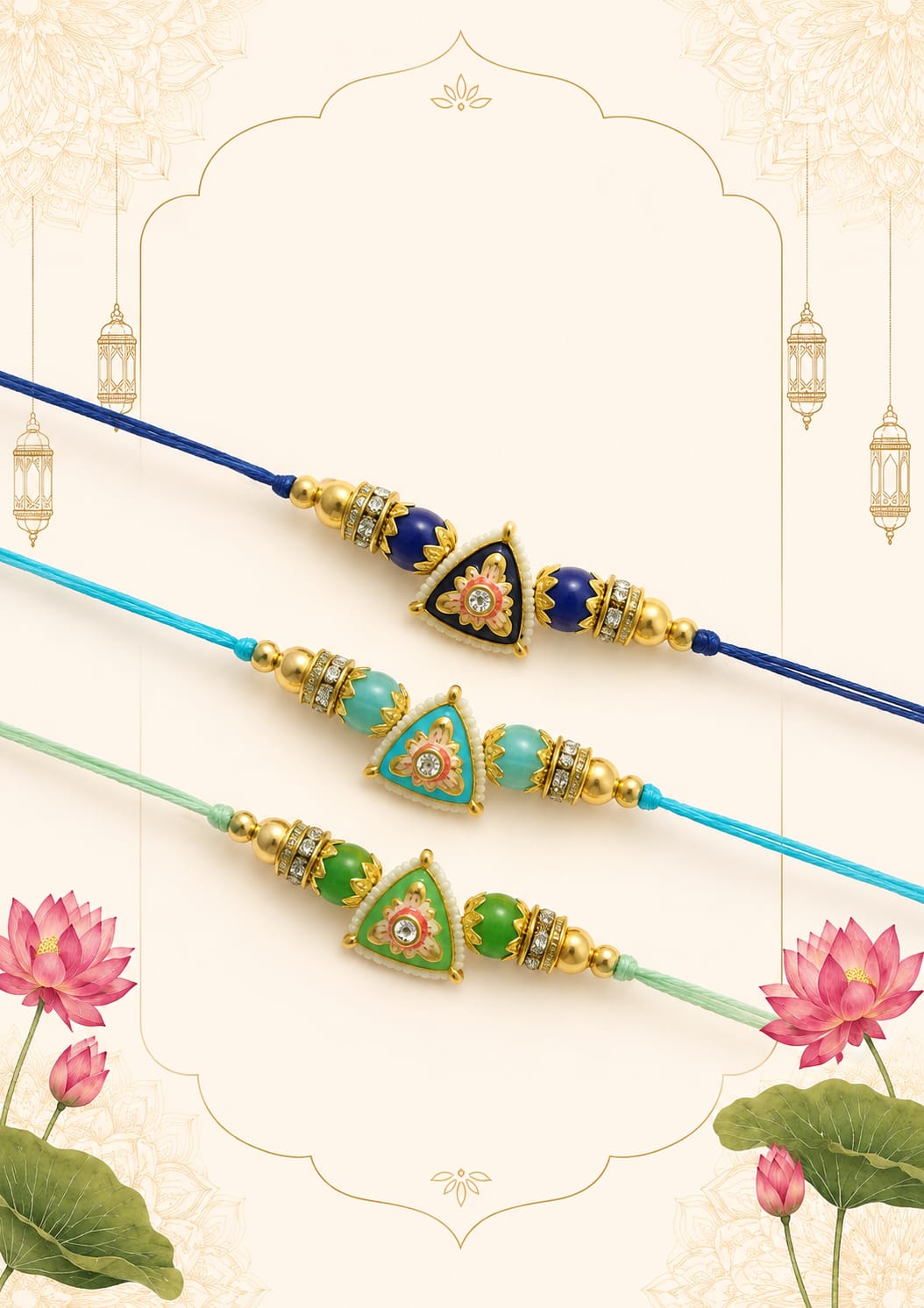 Premium Designer Rakhi Set of 3 for Brother